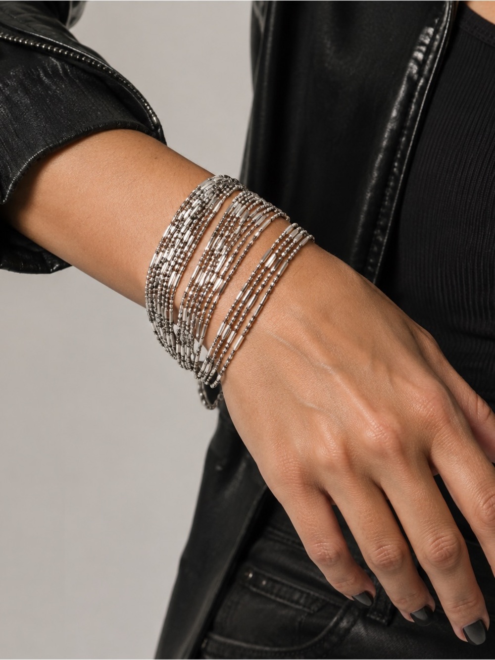 NWT Plunder Mae Silver Multi-Strand Bracelet, Deadstock